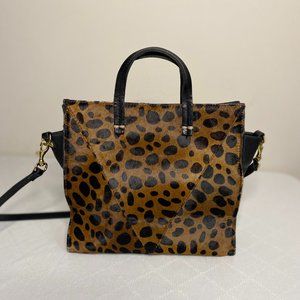 Clare V Petit Simple Tote Leopard Hair-On